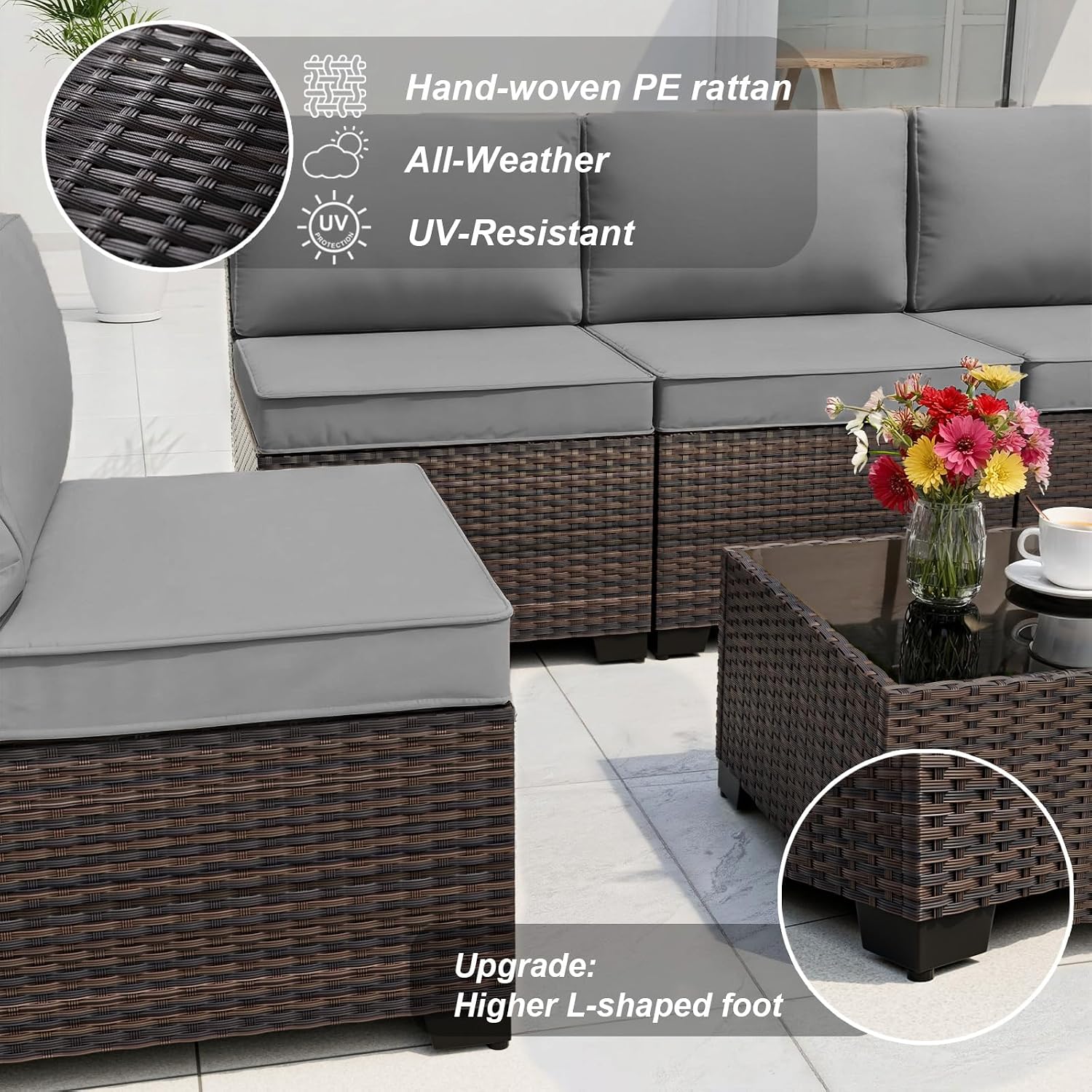 Outdoor Furniture With Fire Pit - 10-местный уличный секционный диван с пропановым