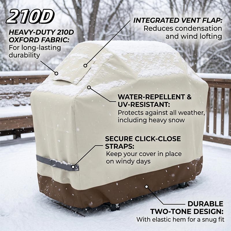 Outdoor Furniture Weatherproof - Чехол для газового гриля 210D, бежевый,