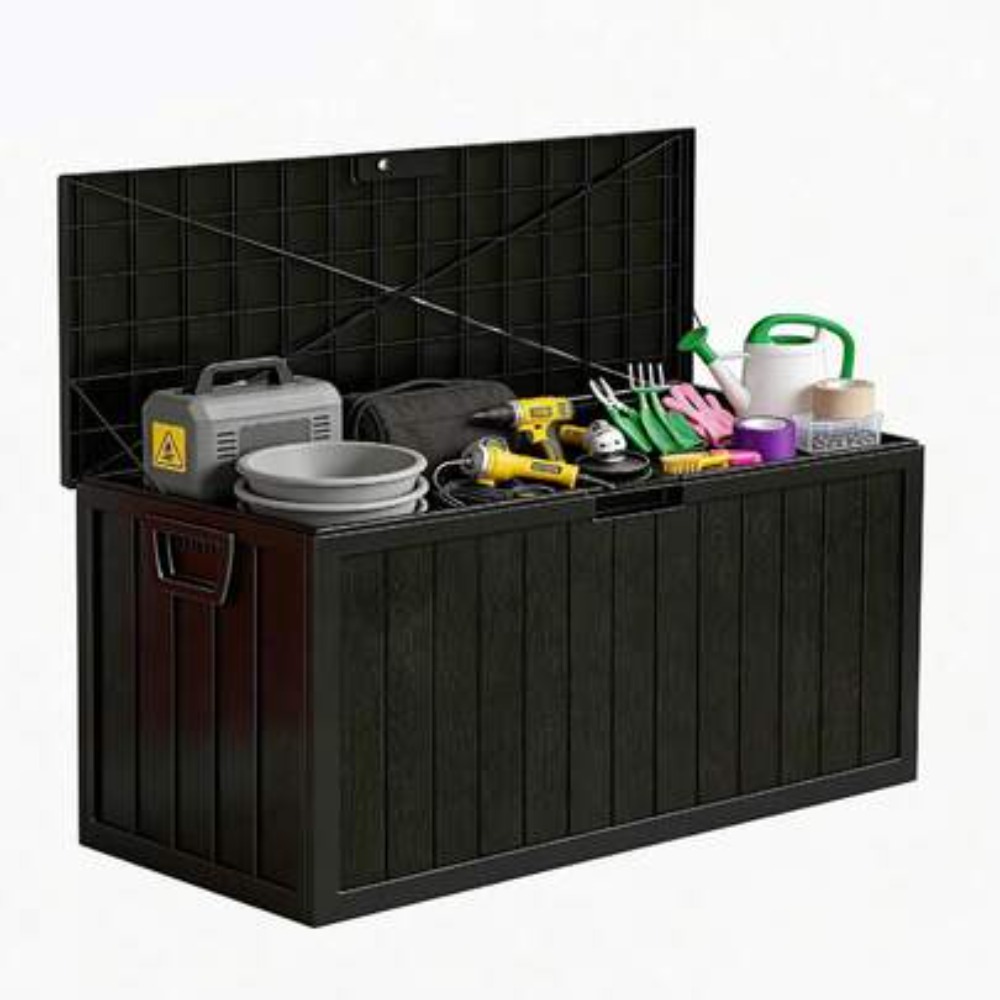 Outdoor Furniture With Storage For Cushions - 75-галлонный уличный ящик для хранения, водонепроницаемый,