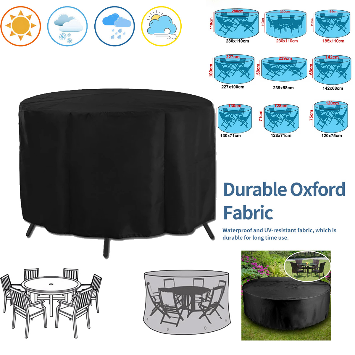 Outdoor Furniture Upholstery Near Me - Круглый чехол для садовой мебели, водонепроницаемый,