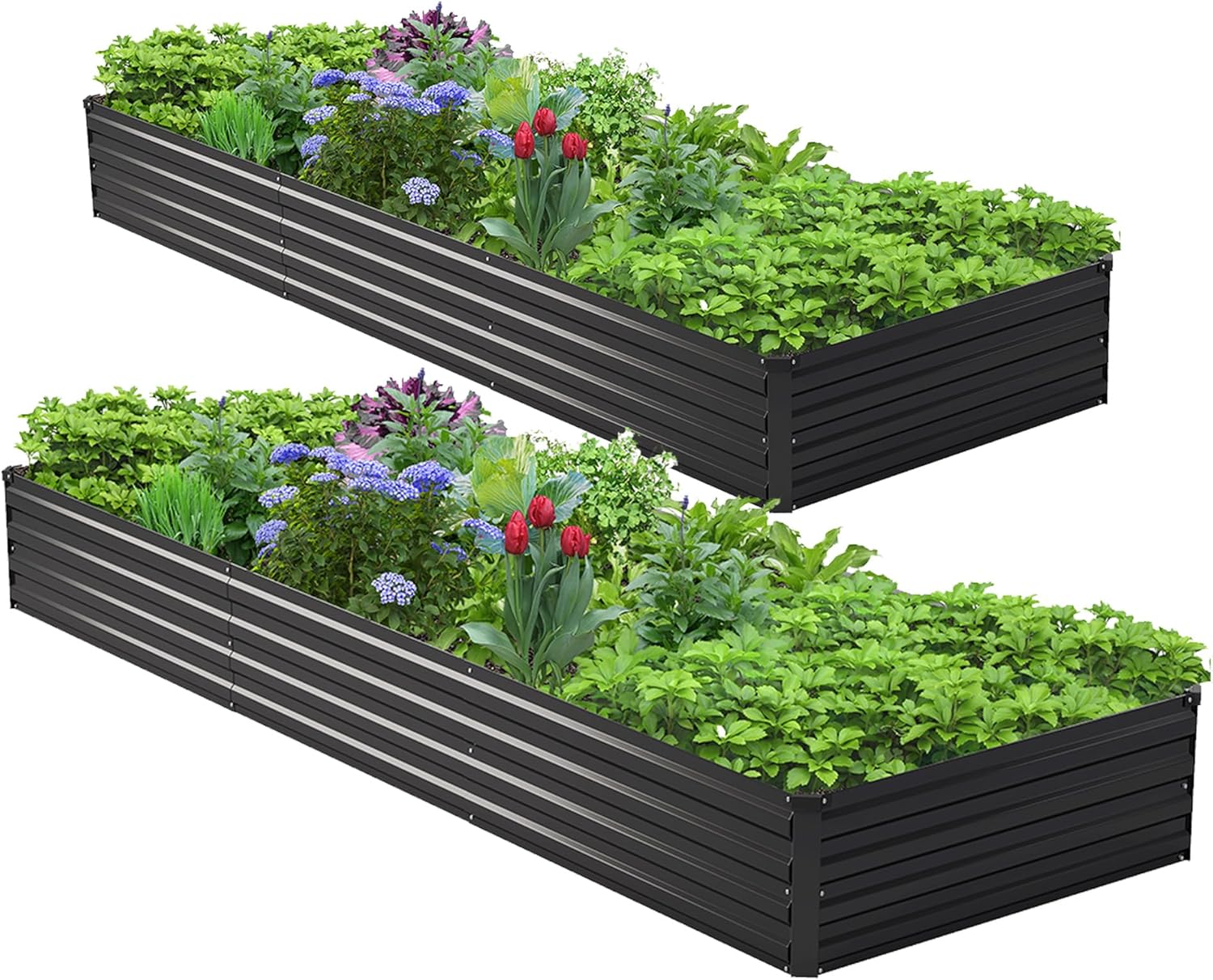 Planter Raised Metal - Комплект из 2 оцинкованных приподнятых грядок