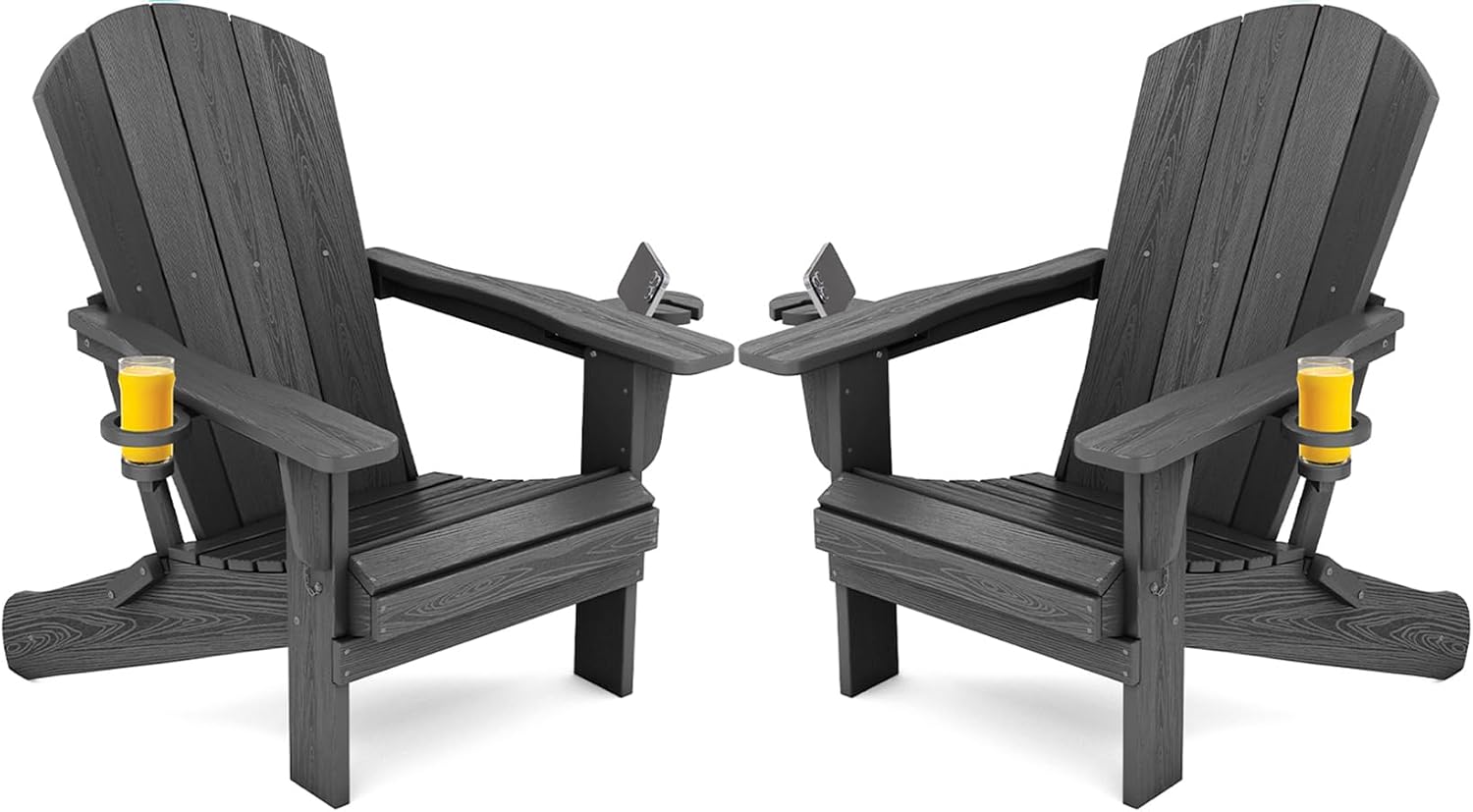 Outdoor Furniture With Fire Pit - Набор из двух складных уличных стульев,