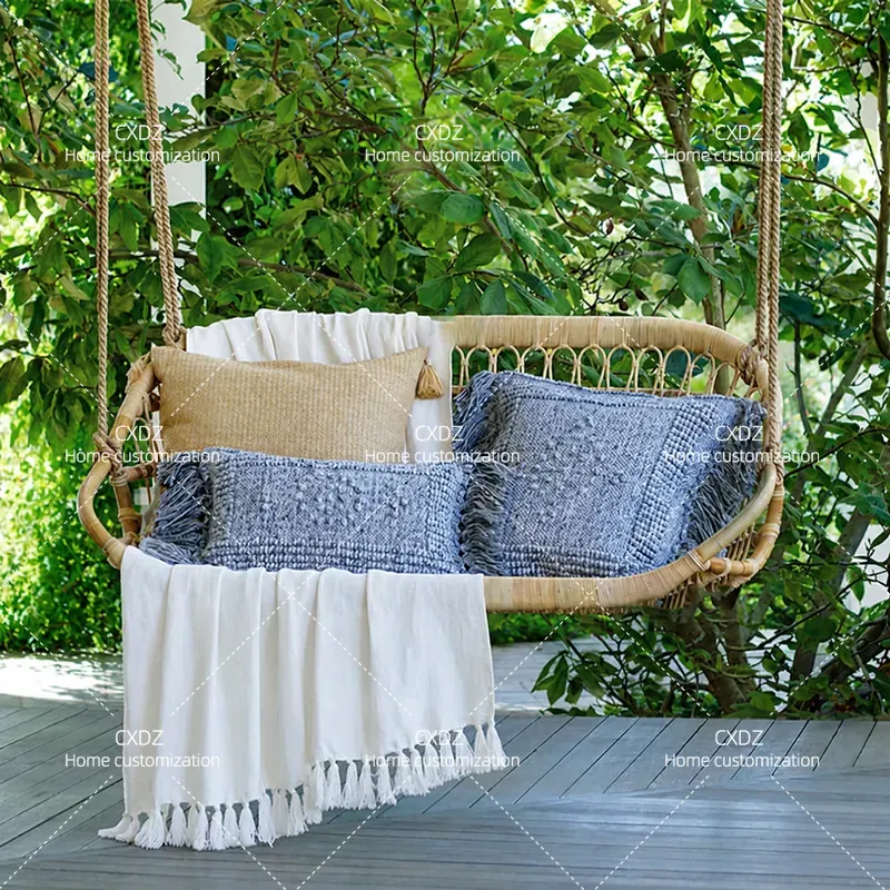 Outdoor Furniture Bali Style - Уличное двойное подвесное кресло-качалка из ротанга