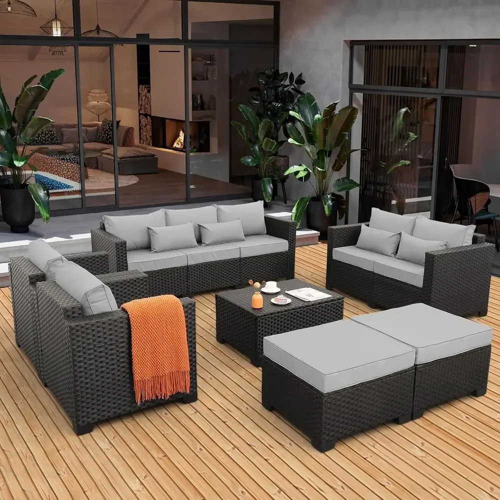 7-местный уличный секционный к – обзор и цена Outdoor Furniture With Storage For Cushions