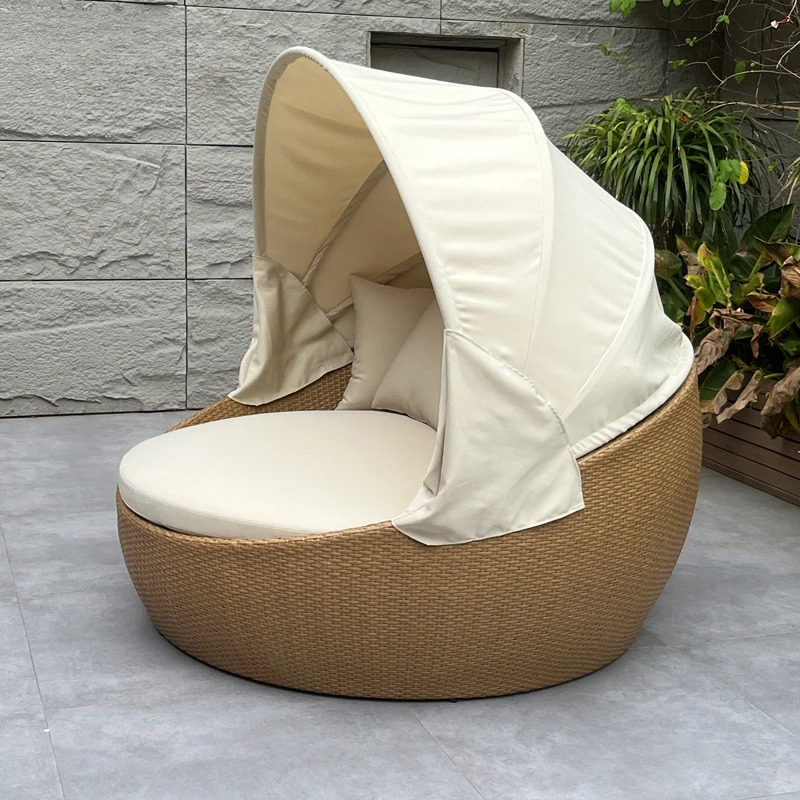 Круглая плетеная кушетка-шезло – обзор и цена Outdoor Furniture Lounge Set