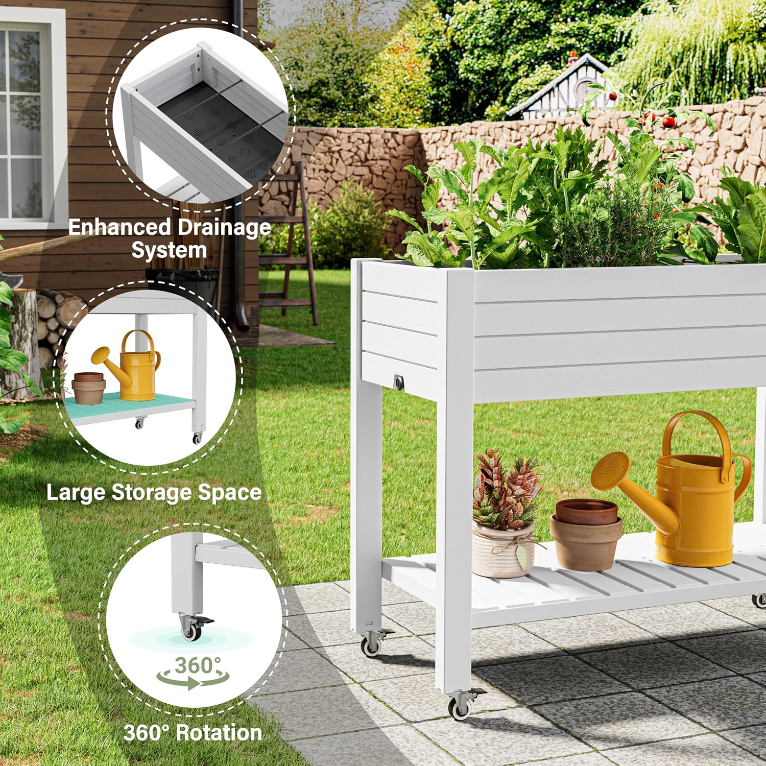 Мобильная приподнятая грядка в – обзор и цена Garden Storage Box