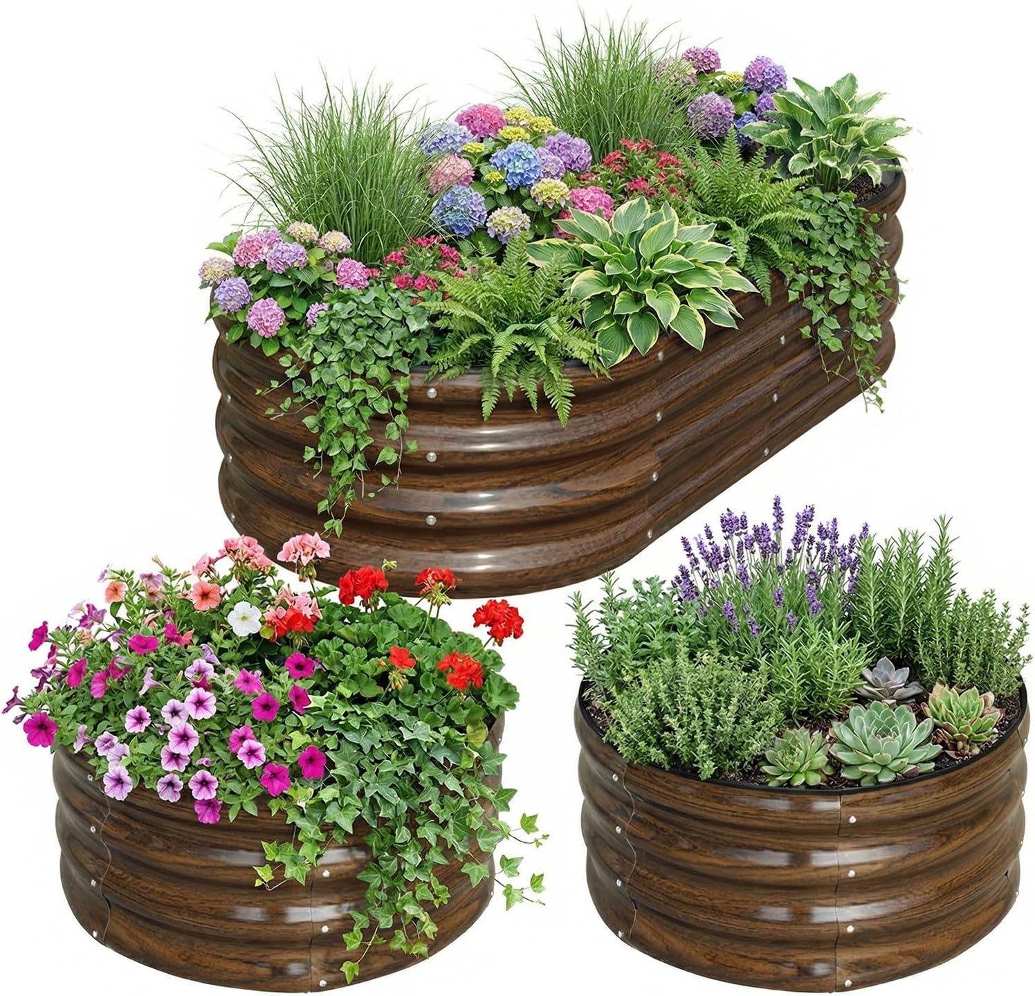 Набор из 3 оцинкованных стальн – обзор и цена Planter Raised Metal