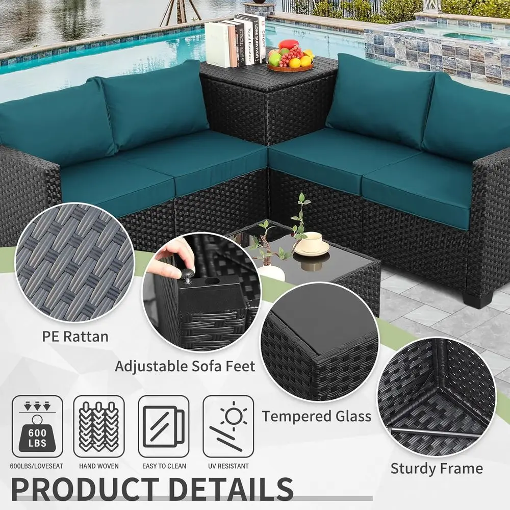 4-местный комплект садовой меб – обзор и цена Outdoor Furniture With Storage For Cushions